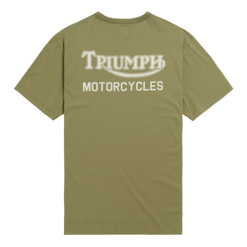 Adcote Back Print Graphic T shirt in Olive Green Triumph Heritage